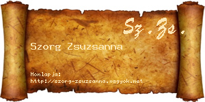 Szorg Zsuzsanna névjegykártya
