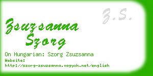 zsuzsanna szorg business card